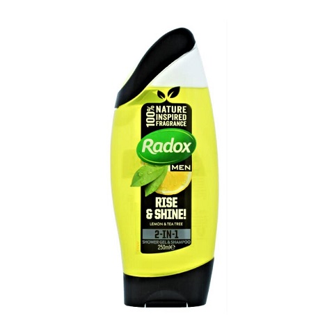 Radox Men Rise & Shine Lemon & Tea Tree 2-In-1 Shower Gel & Shampoo 250ml