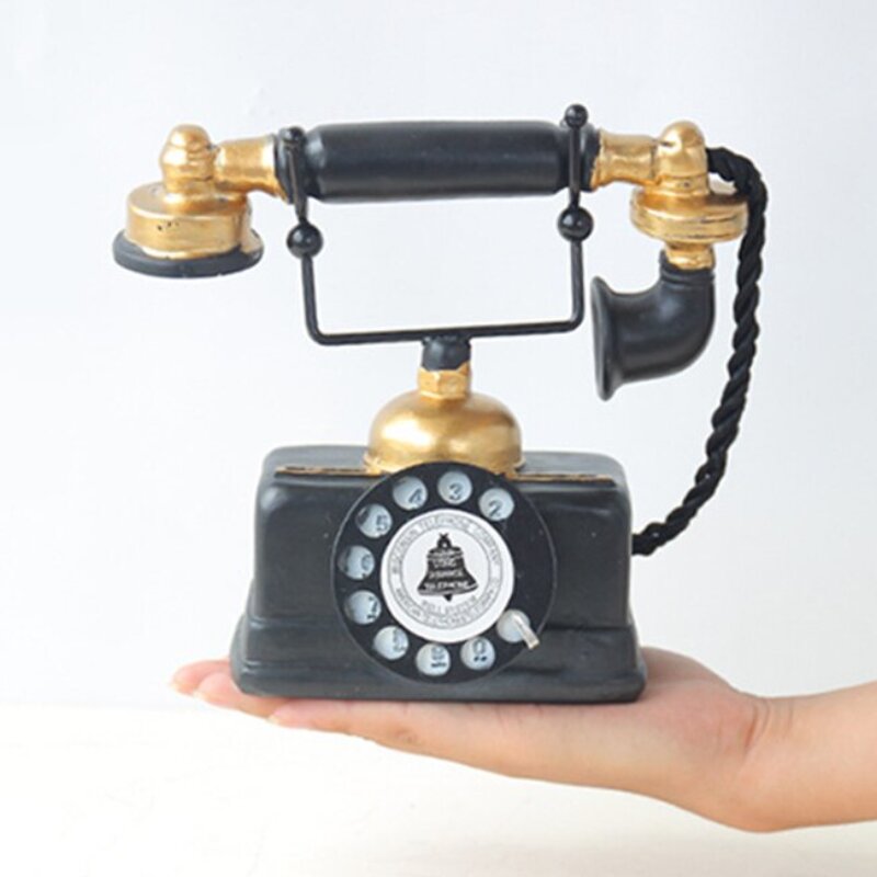 Resin Craft  Antique European Style Handset Telephone Showpiece (20174)
