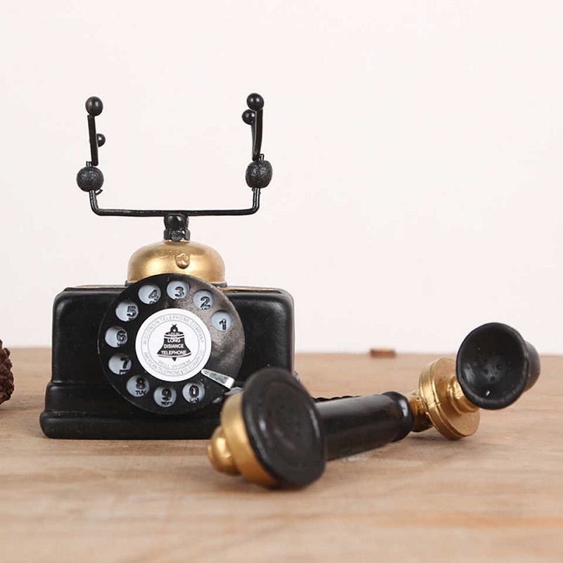 Resin Craft  Antique European Style Handset Telephone Showpiece (20174)