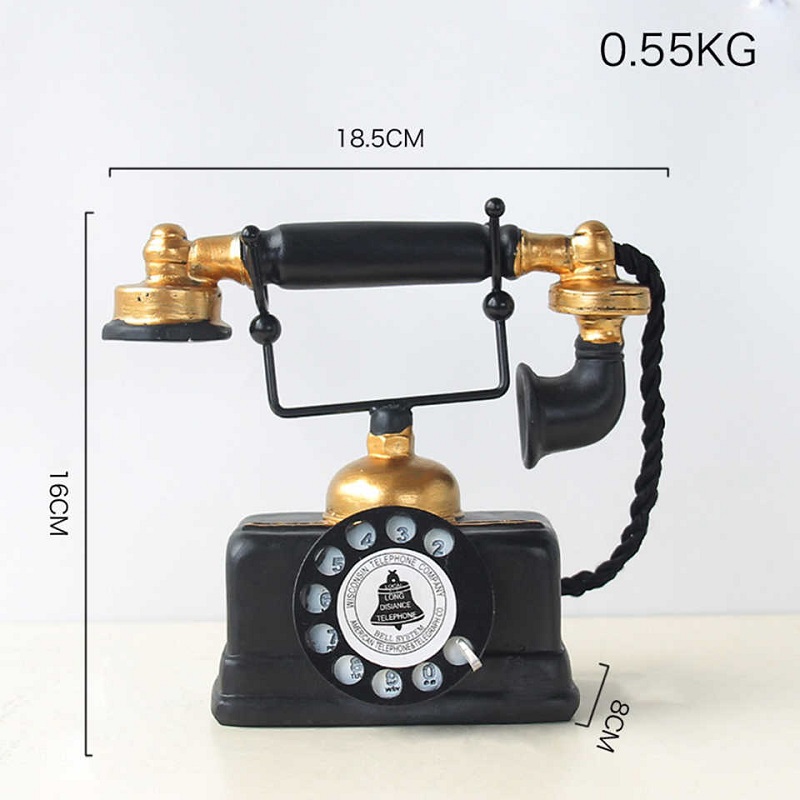 Resin Craft  Antique European Style Handset Telephone Showpiece (20174)
