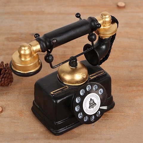 Resin Craft Antique European Style Handset Telephone Showpiece (20174)