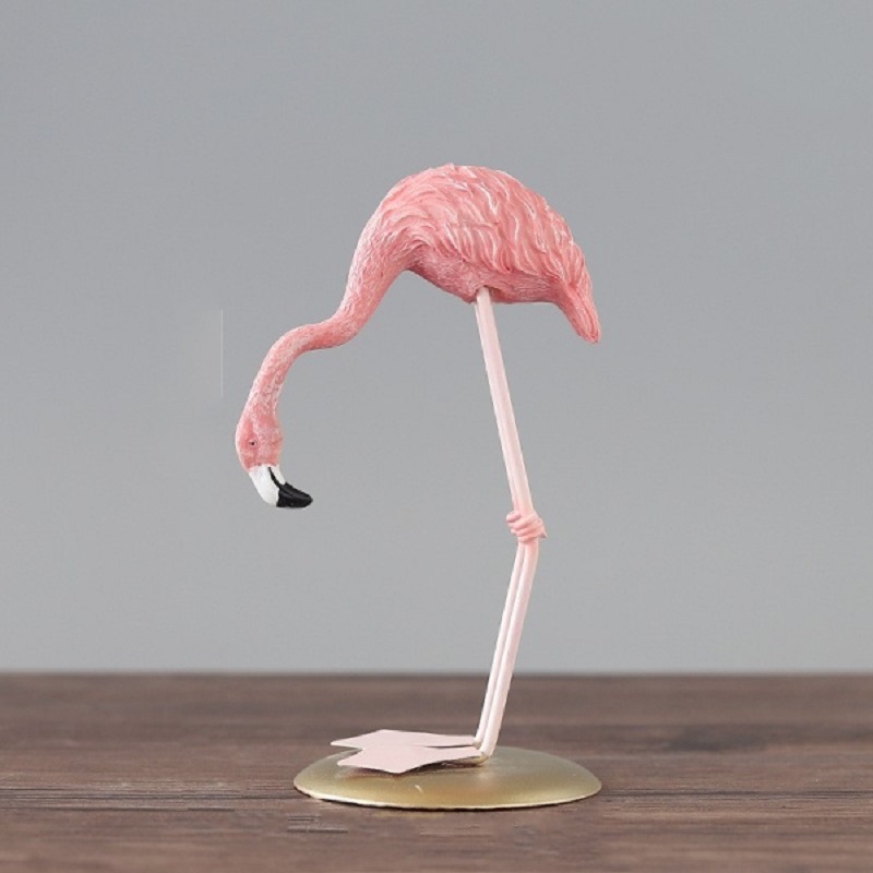 Resin Craft Pink Flamingo Decorative Showpiece - B (20172)