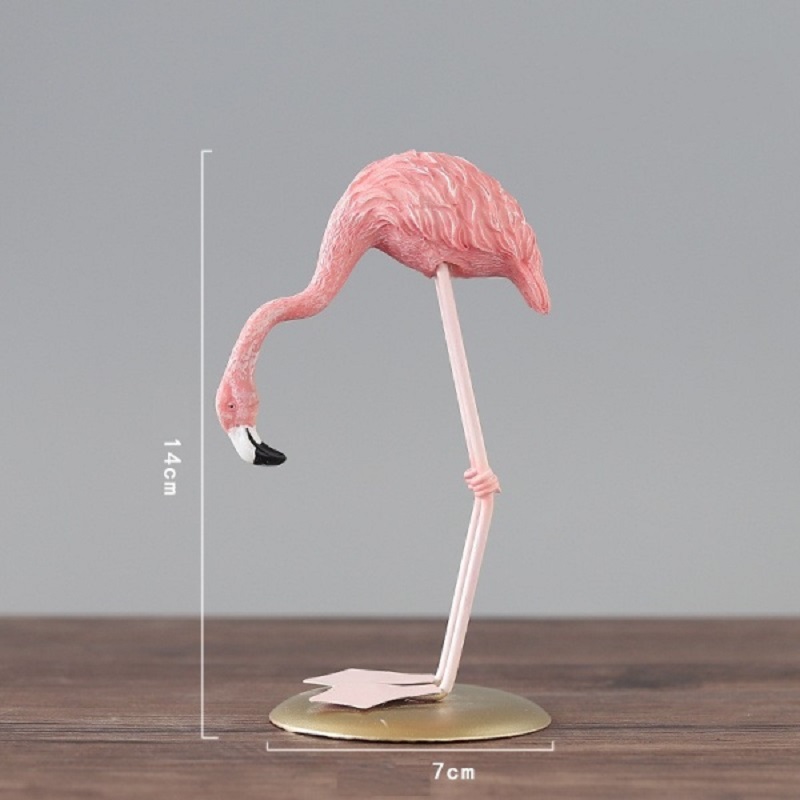 Resin Craft Pink Flamingo Decorative Showpiece - B (20172)