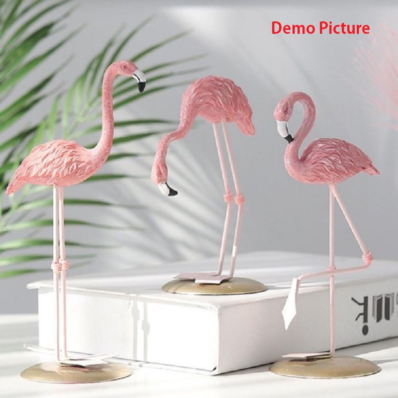 Resin Craft Pink Flamingo Decorative Showpiece - B (20172)