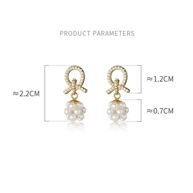 Retro Style Pearl Crystal Studded Earring (301017)