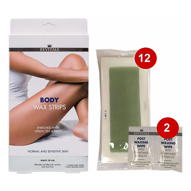 Revitale Body Hair Removal Wax Strips - 12 Strips