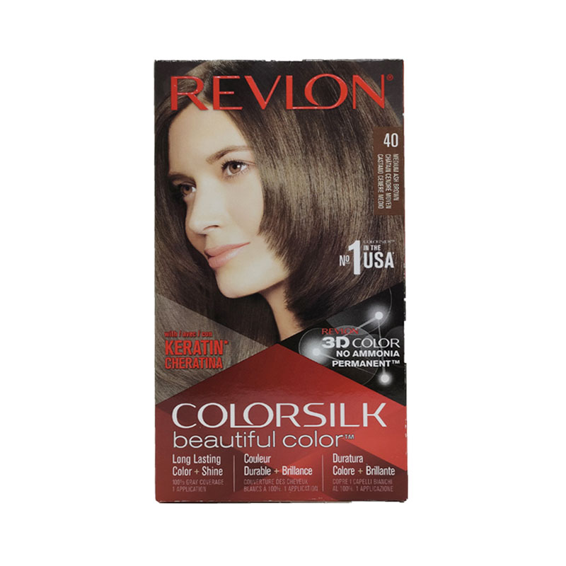 Revlon ColorSilk Beautiful 3D Hair Color - 40 Medium Ash Brown