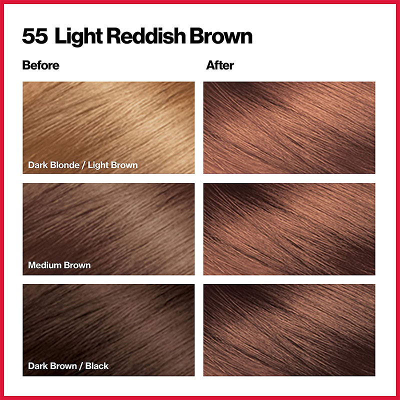 Revlon ColorSilk Beautiful 3D Hair Color - 55 Light Reddish Brown || The  MallBD