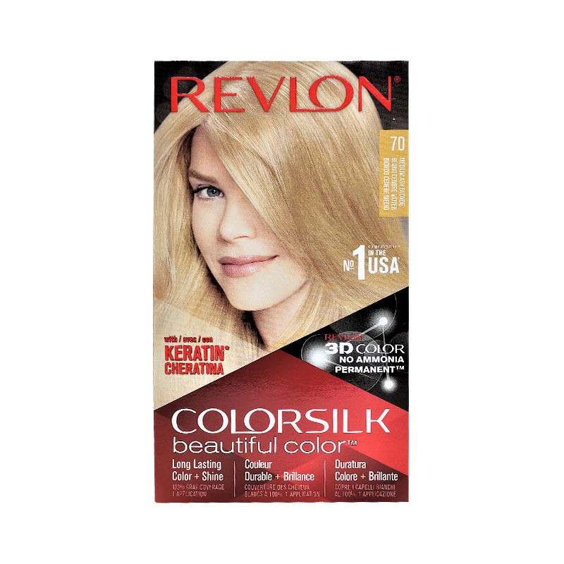 Revlon ColorSilk Beautiful 3D Hair Color - 70 Medium Ash Blonde