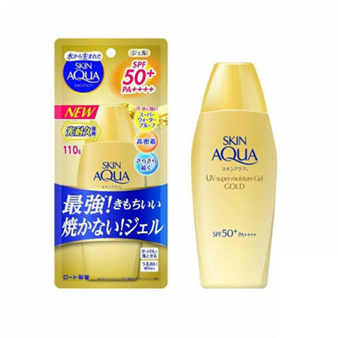 Rohto Skin Aqua Super Moisture Gel Gold Sunscreen 110g -  SPF50+ PA++++