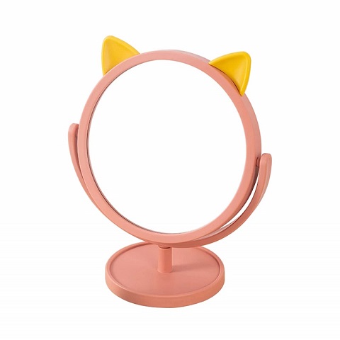 Round Cat Ear 360° Rotating Portable Makeup Mirror