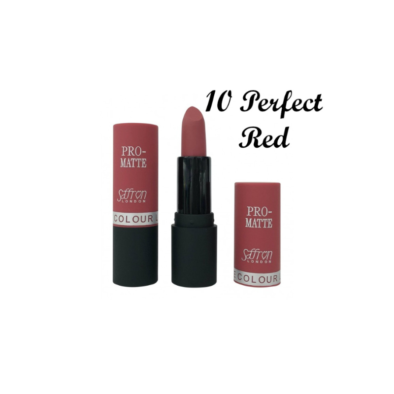 Saffron Pro Matte Lipstick 4g - 10 Matte Perfect Red