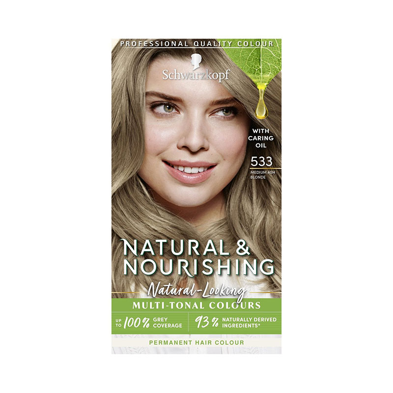 Schwarzkopf Natural & Nourish Permanent Hair Colour - 533 Medium Ash Blonde
