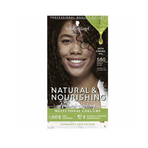 Schwarzkopf Natural & Nourishing Permanent Hair Colour - 580 Darkest Brown