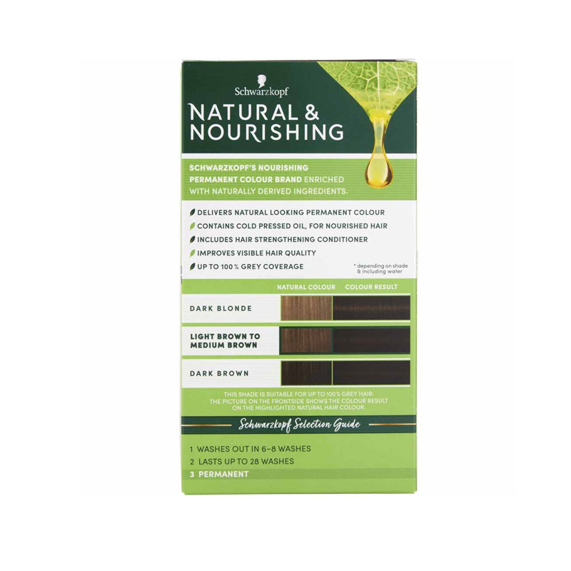 Schwarzkopf Natural & Nourish Permanent Hair Colour - 580 Darkest Brown