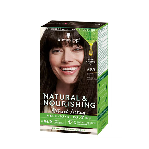 Schwarzkopf Natural & Nourishing Permanent Hair Colour - 583 Icy Dark Brown