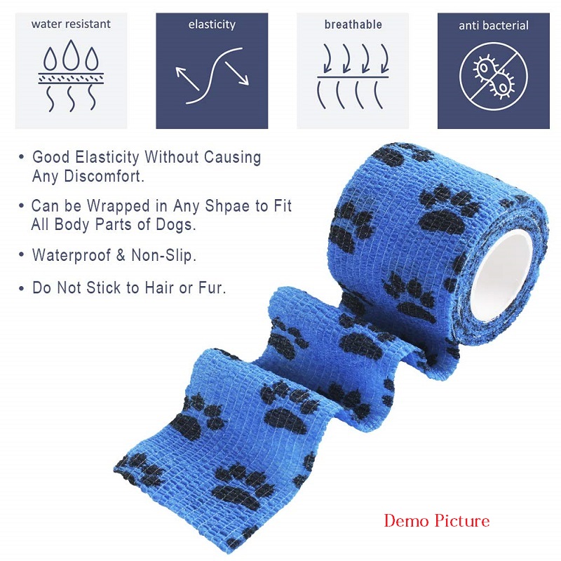 Self Adhesive Elastic Waterproof Roll Bandage For Dogs and Cats - Purple