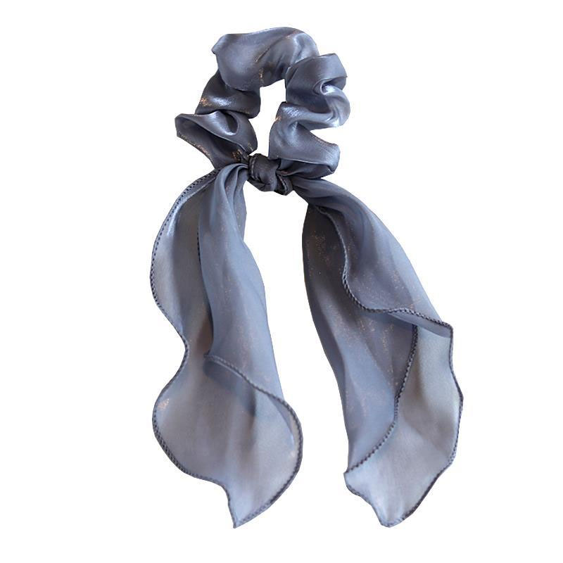 Silk Scrunchies Chiffon Hair Tie Ponytail Hair Band - Grey