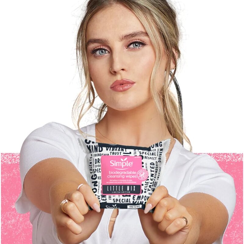 Simple Biodegradable Little Mix Cleansing Wipes - 20 Wipes