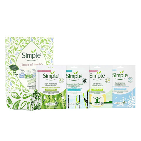 Simple Book of Treats 4pcs Sheet Masks Gift Set