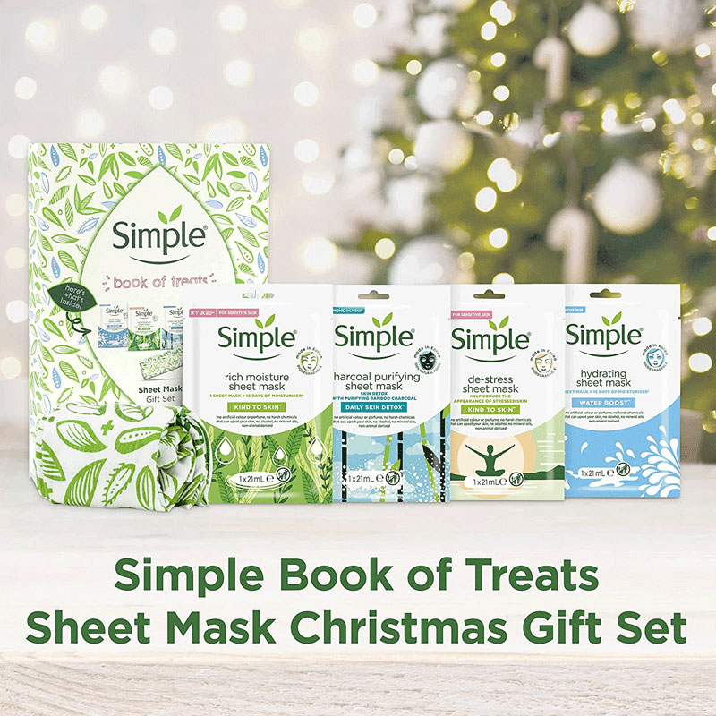 Simple Book of Treats 4pcs Sheet Masks Gift Set