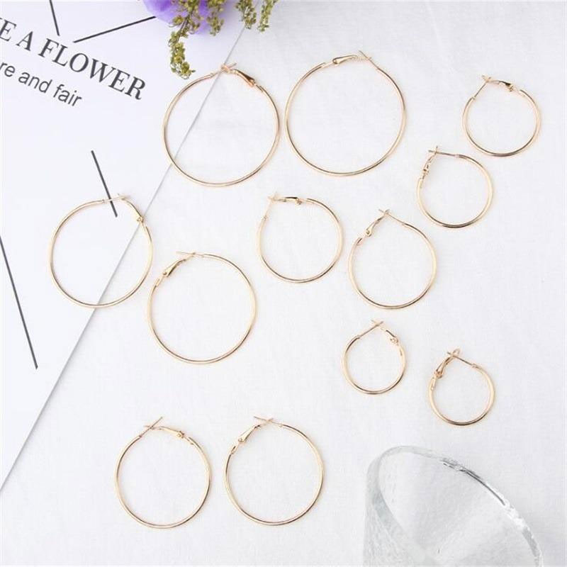 Simple Circle Earrings Set for Women - 12 Pairs (67)