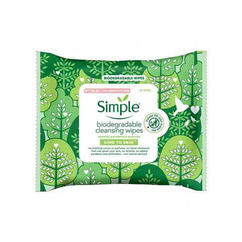 Simple Kind To Skin Biodegradable Cleansing Wipes - 20 Wipes
