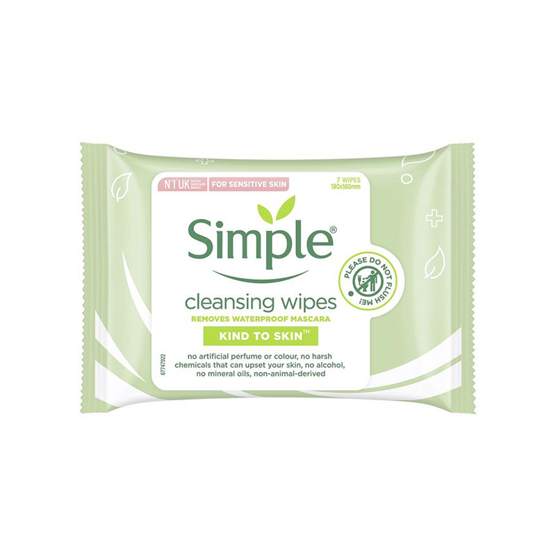 Simple Kind To Skin Cleansing Facial Wipes Sensitive Skin 7 Wipes