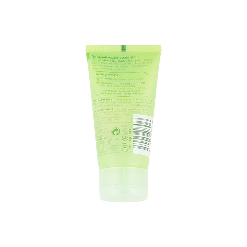 Simple Kind To Skin Refreshing Facial Wash Gel 50ml