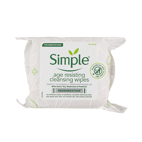 Simple Regeneration Age Resisting Cleansing Wipes - 25 Wipes