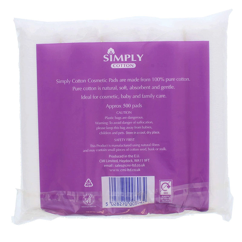 Simply Cotton Round Cotton Wool Pads 500 Pack