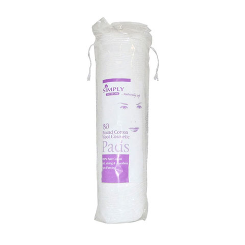 Simply Cotton Round Cotton Wool Pads 80 Pack
