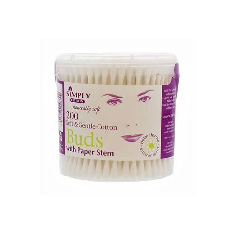 Simply Soft & Gentle Cotton Buds With Paper Stem - 200pcs