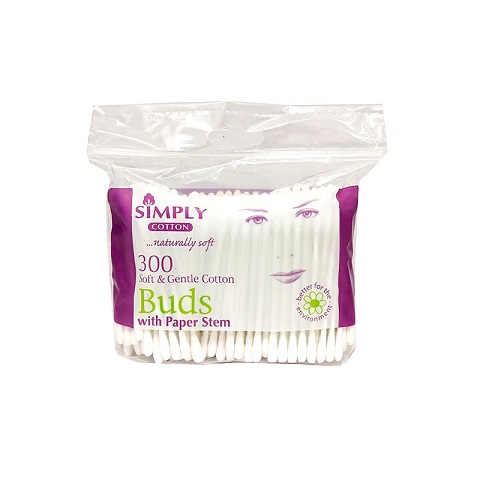 Simply Soft & Gentle Cotton Buds With Paper Stem - 300 Pieces