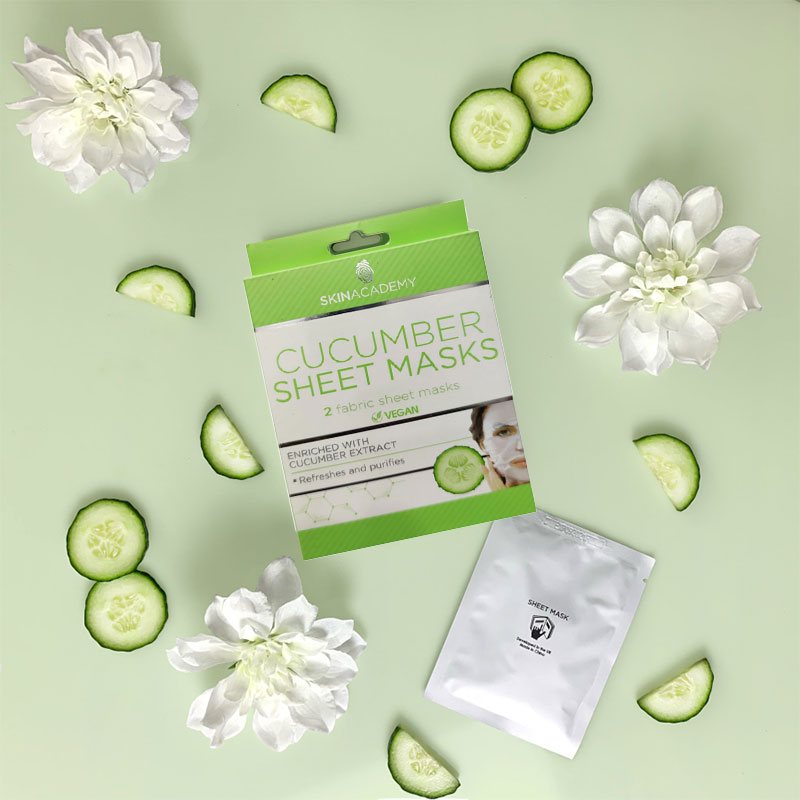 Skin Academy Cucumber Sheet Masks - 2pcs
