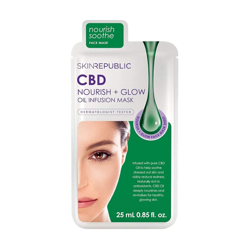 Skin Republic CBD Nourish + Glow Oil Infusion Face Sheet Mask 25ml