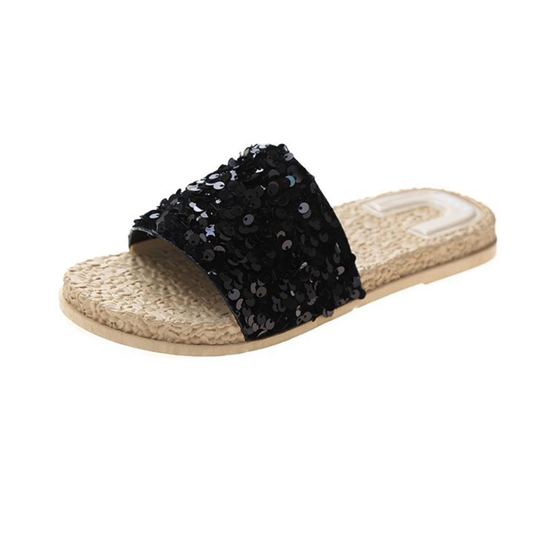 Sponge Cake Instide Sequin Sandals And Slippers