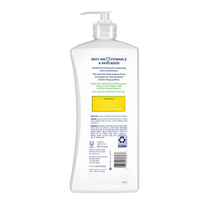 St. Ives Daily Hydrating Vitamin E & Avocado Body Lotion 621ml