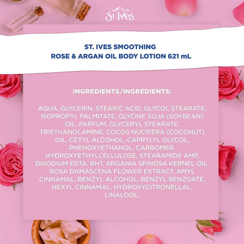 St. Ives Smoothing Body Lotion With Rose & Argan Oil 621ml