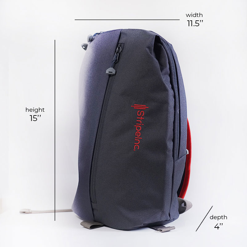 Stripelnc Mini Travel Backpack - Black & Ash (11011)