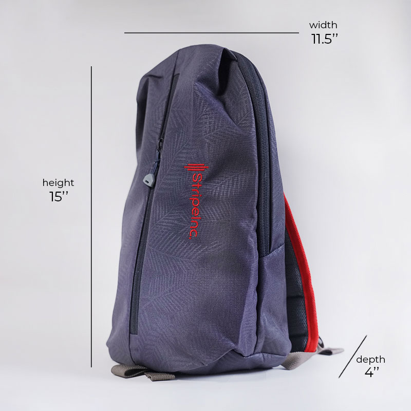 Stripelnc Mini Travel Backpack - Black Leaf (10101)