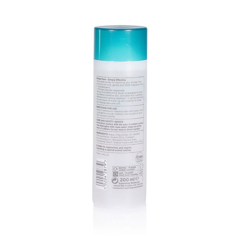 Superdrug Simply Pure Refreshing Toner For Sensitive Skin 200ml