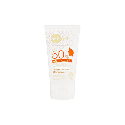 Superdrug Solait Anti-Ageing Sensitive Face Lotion 50ml - SPF50