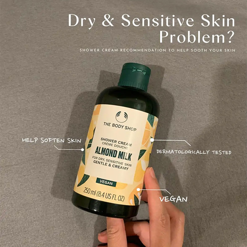The Body Shop Almond Milk Shower Cream For Dry & Sensitive Skin 250ml