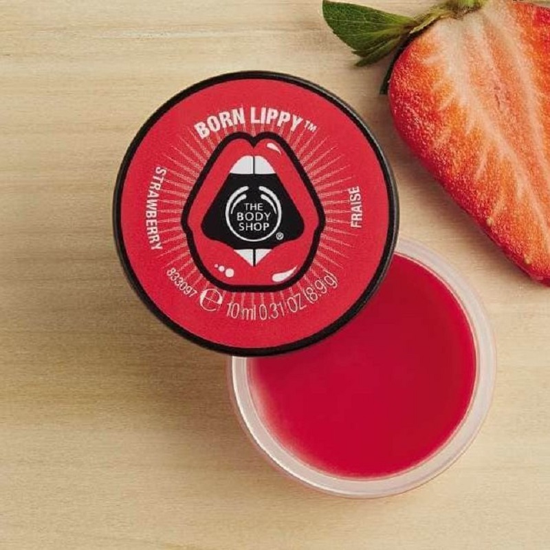 The Body Shop Born Lippy Pot Lip Balm 10ml - Strawberry (Fraise)
