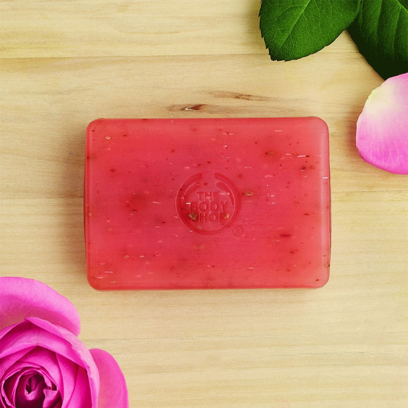 The Body Shop British Rose Exfoliating Soap Bar 100g