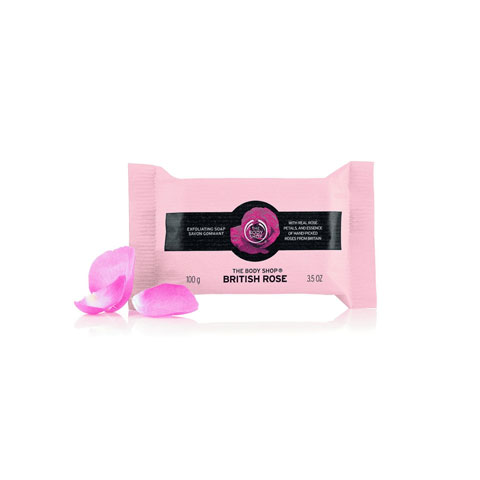 The Body Shop British Rose Exfoliating Soap Bar 100g