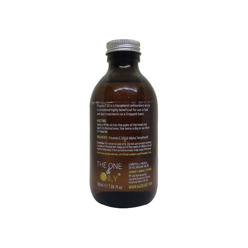 The One & Oily 100% Pure Natural Vitamin E Oil For Hair & Skin 200ml