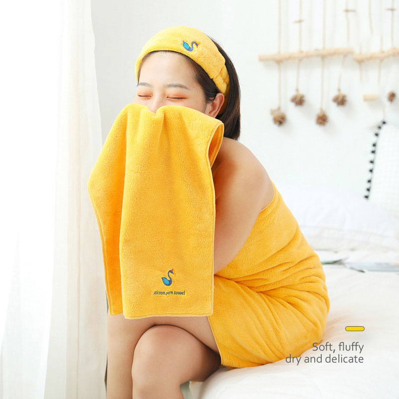 Three-Piece Embroidered Absorbent Bath Towel Set For Mother and Child (301190)