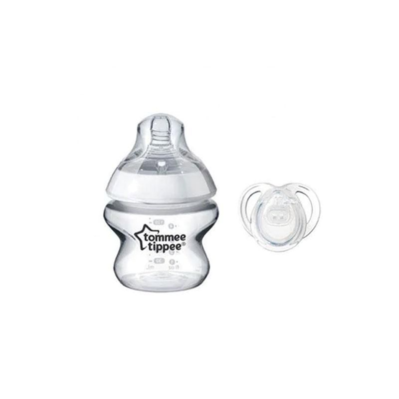 Tommee Tippee Anti Colic Clear Baby Bottle & Soother 0M+ - 150ml (5962)
